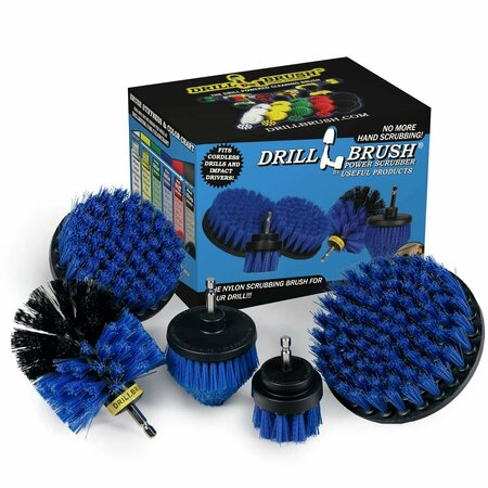 DRILL BRUSH POWER SCRUBBER BY USEFUL PRODUCTS 5 in W 5 in L Brush, Blue B-S-542CO-QC-DB